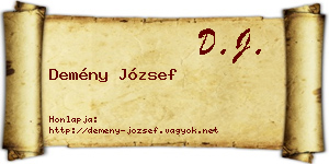 Demény József névjegykártya