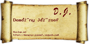 Demény József névjegykártya