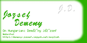 jozsef demeny business card